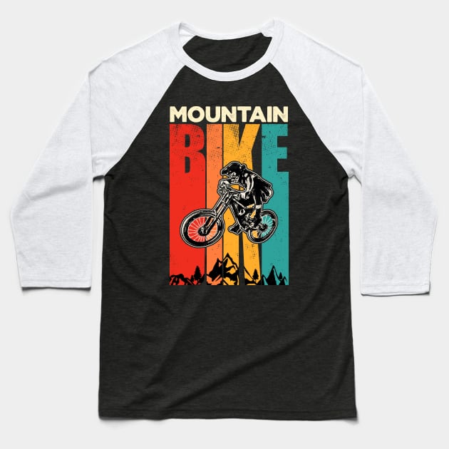 Vintage Mountain Bike Baseball T-Shirt by RichyTor